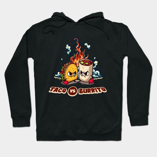 Taco vs Burrito - The Ultimate Showdown Hoodie by TeeHeeFun